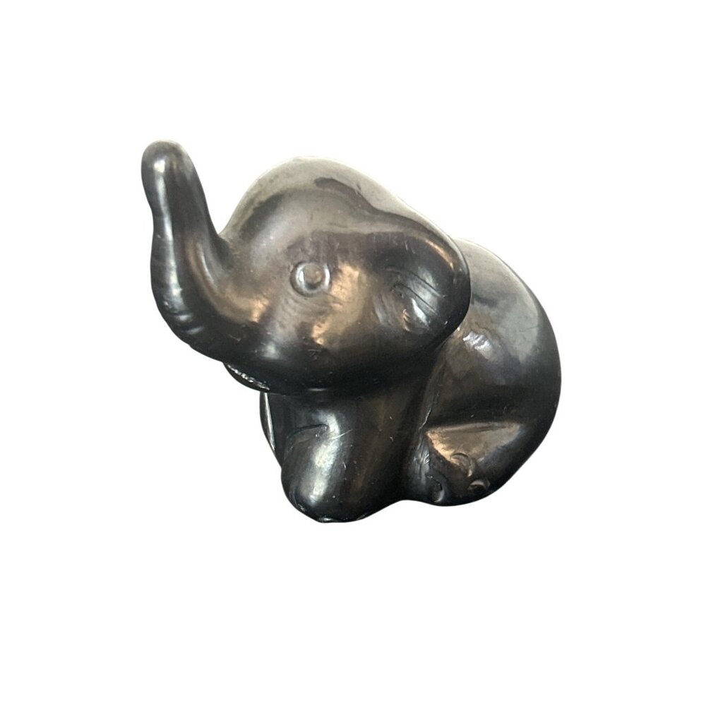 VTG Metallic Mini Elephant Figurine Small Quirky Decor Trunk Up Good Luck Boho
